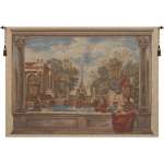 Italian Garden with Parrot European Tapestry Wall Hanging