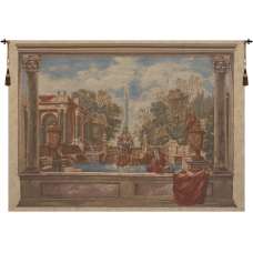 Italian Garden with Parrot European Tapestry