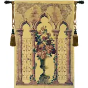 Floral Urn With Columns Belgian Tapestry - 39 in. x 55 in. Cotton/Viscose/Polyester by Charlotte Home Furnishings