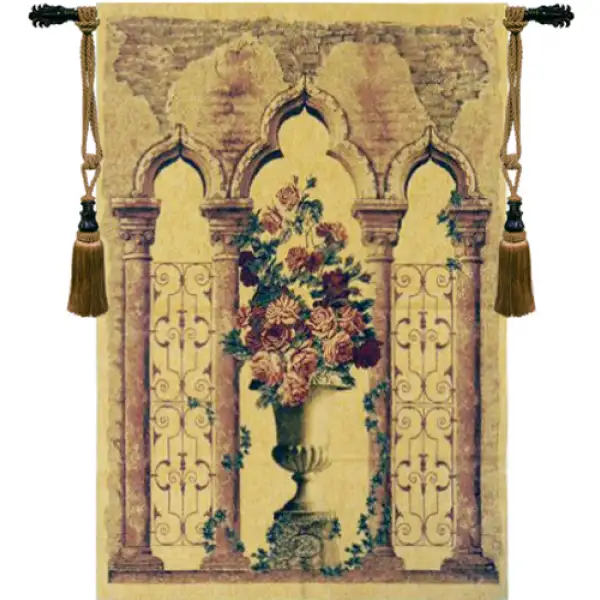 Floral Urn with Columns Belgian Tapestry