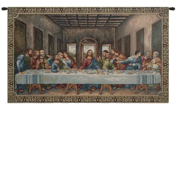 Charlotte Home Furnishing Inc. Italy Tapestry - 26 in. x 15 in. Leonardo da Vinci | The Last Supper III European Tapestries