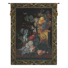 Bouquet on a Column European Tapestry Wall Hanging