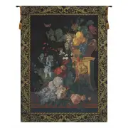 Bouquet On A Column Belgian Tapestry Wall Hanging - 26 in. x 37 in. Cotton/Viscose/Polyester by Cornelis Van Spaendonck