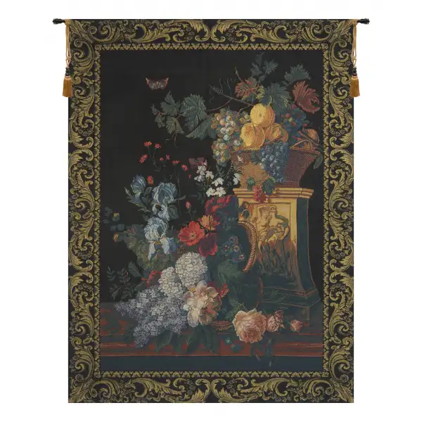 Charlotte Home Furnishing Inc. Belgium Tapestry - 26 in. x 37 in. Cornelis Van Spaendonck | Bouquet on a Column
