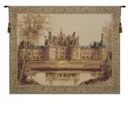 Chambord Castle I Belgian Tapestry Wall Hanging - 21 in. x 17 in. Cotton/Viscose/Polyester by Charlotte Home Furnishings