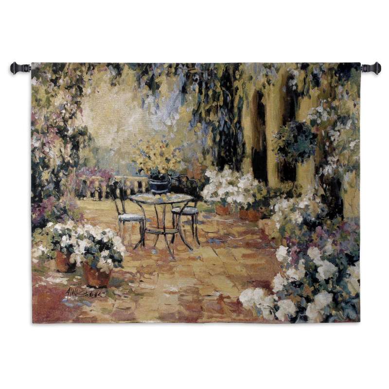 Floral Courtyard Tapestry Wall Hanging