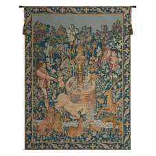 Licorne A La Fontaine French Tapestry Wall Hanging