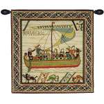 Duke William's Ship With Border European Tapestry Wall hanging