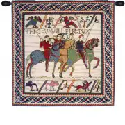 Duke William Departs With Border French Wall Tapestry - 33 in. x 35 in. Cotton/Viscose/Polyester by Charlotte Home Furnishings