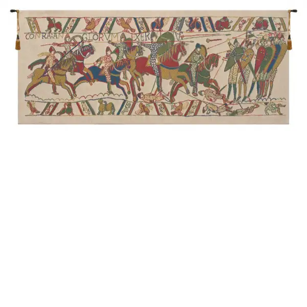 Charlotte Home Furnishing Inc. Belgium Tapestry - 43 in. x 18 in. | Bayeux The Battle European Tapestry