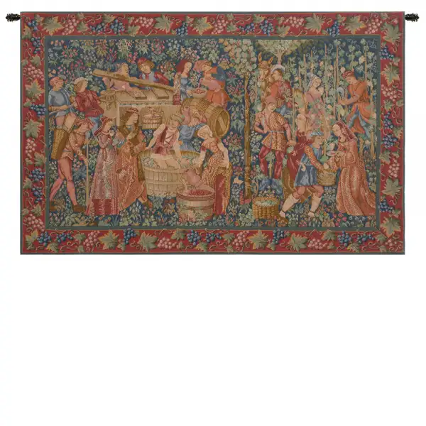Charlotte Home Furnishing Inc. France Tapestry - 38 in. x 25 in. | Vendange I French Wall Tapestry