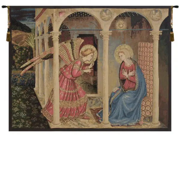Charlotte Home Furnishing Inc. Italy Tapestry - 24 in. x 18 in. Beato Angelico | Annuniciation Italian Tapestry