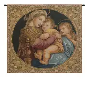 Madonna Della Seggiola Italian Tapestry - 26 in. x 24 in. Cotton/Viscose/Polyester by Raphael