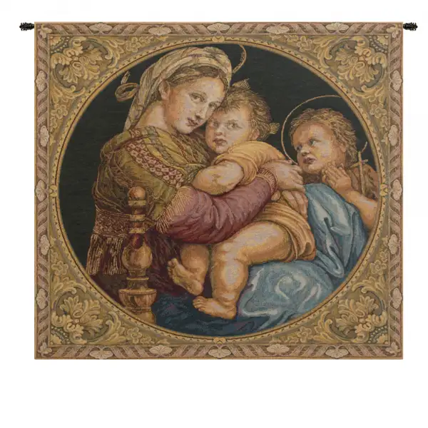 Charlotte Home Furnishing Inc. Italy Tapestry - 26 in. x 24 in. Raphael | Madonna Della Seggiola Italian Tapestry