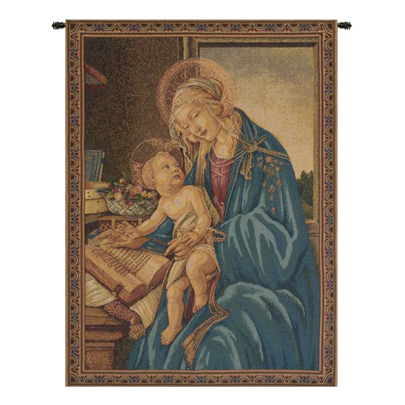 Madonna Del Libro Italian Tapestry Wall Hanging