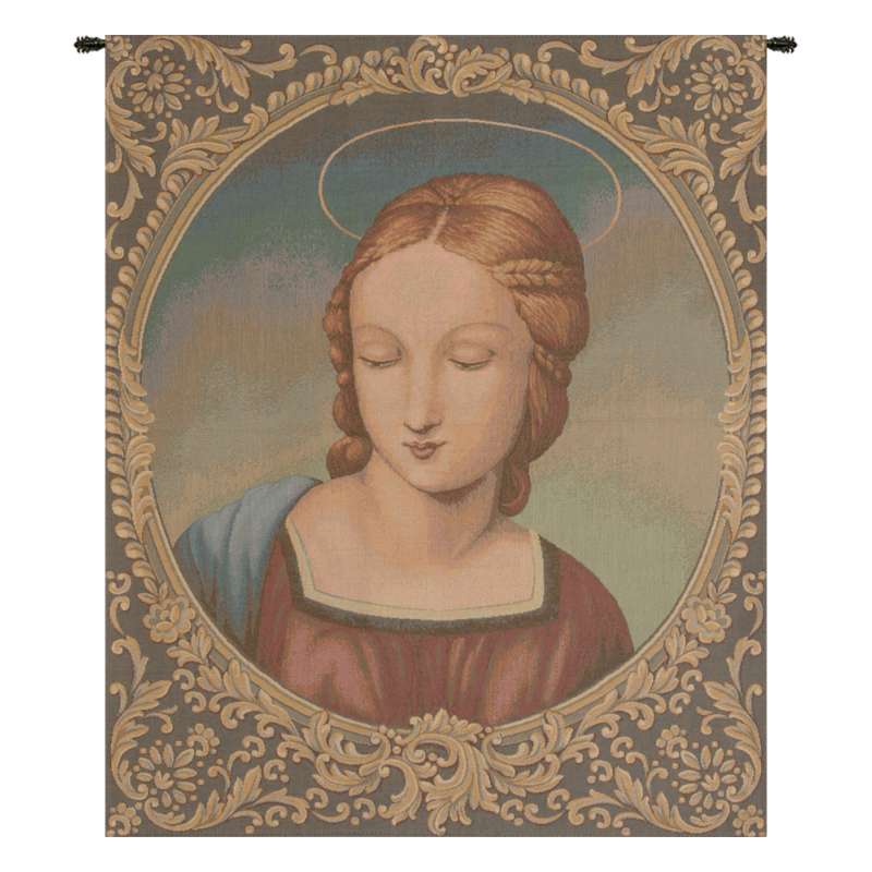 Madonna Del Cardellino Italian Tapestry Wall Hanging