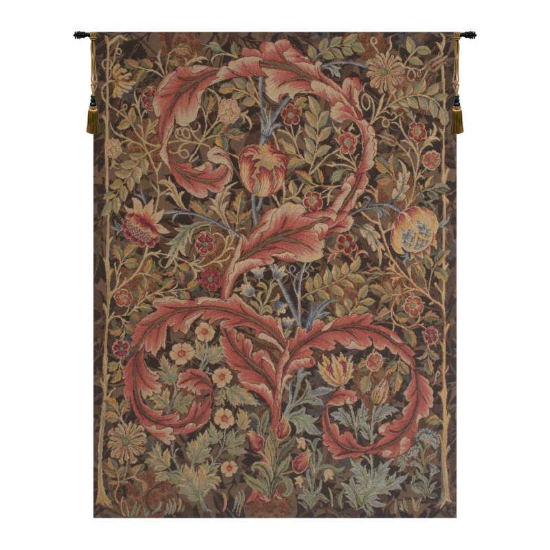 Acanthe Brown French Tapestry Wall Hanging