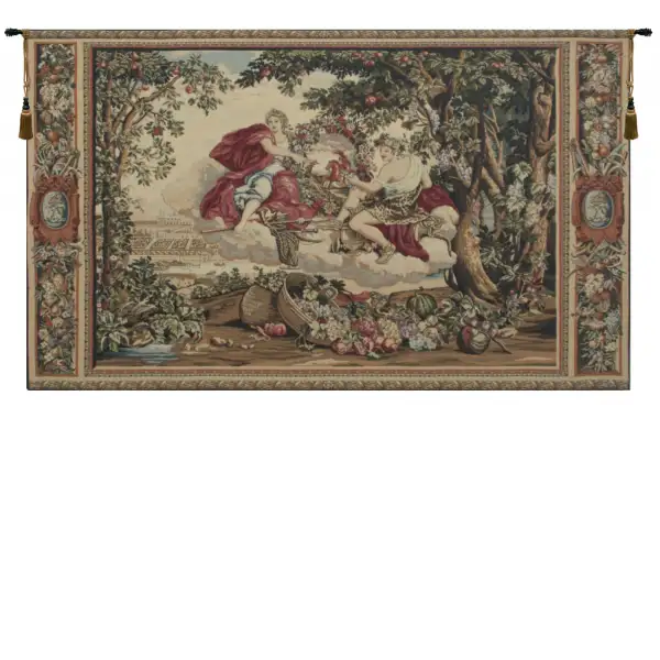 Charlotte Home Furnishing Inc. Belgium Tapestry - 40 in. x 27 in. Charles le Brun. | Bacchus European Tapestry