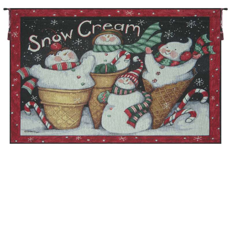 Snow Cream Christmas Fine Art Tapestry