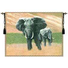 Elephants European Tapestry Wall Hanging