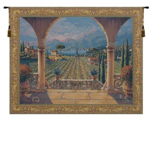 Lakeside Vineyard Belgian Tapestry Wall Hanging