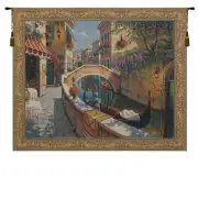 Passage To San Marco Belgian Tapestry Wall Hanging - 48 in. x 38 in. Cotton/Viscose/Polyester by Robert Pejman