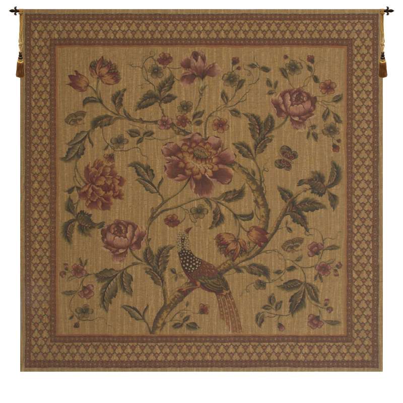 Birds of Paradise With Border European Tapestry