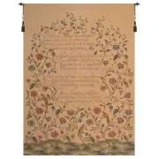 French Poem and Birds Belgian Tapestry