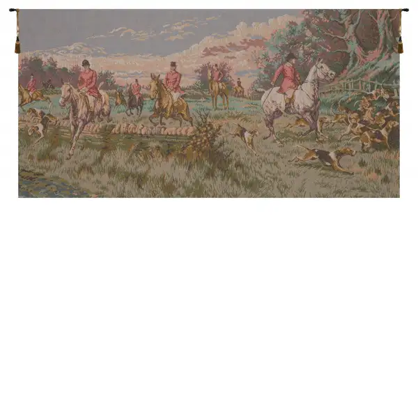 Charlotte Home Furnishing Inc. France Tapestry - 39 in. x 19 in. | La Chasse a Courre without Border French Wall Tapestry