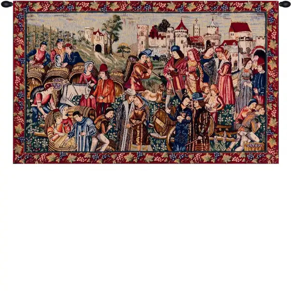 Charlotte Home Furnishing Inc. France Tapestry - 38 in. x 25 in. | Marche Au Vin I French Wall Tapestry