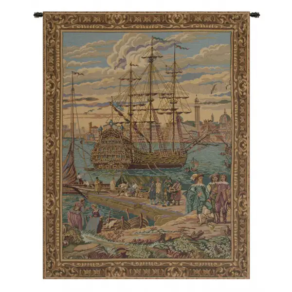 Charlotte Home Furnishing Inc. Italy Tapestry - 21 in. x 26 in. Francesco Guardi | The Galleon Guardi Italian Tapestry