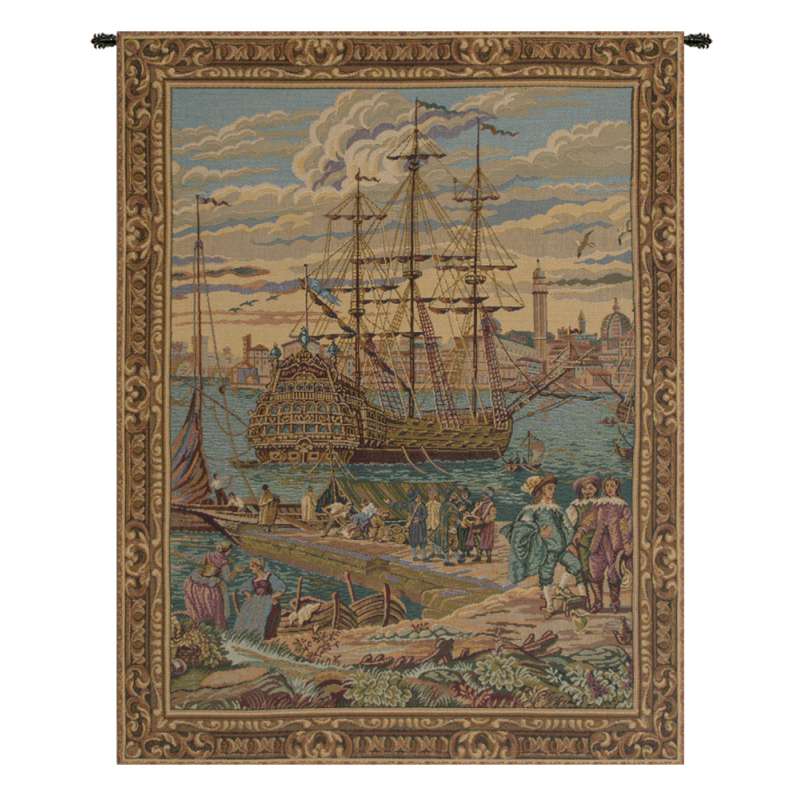 The Galleon Guardi Italian Tapestry Wall Hanging