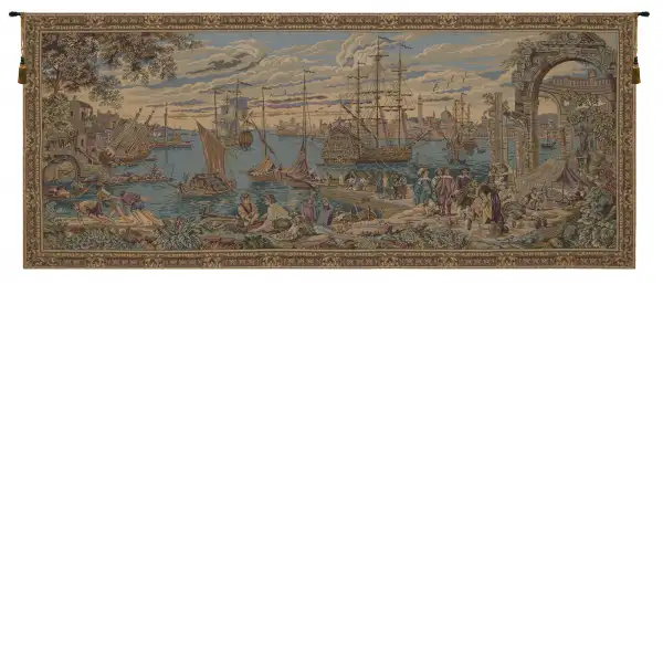 Charlotte Home Furnishing Inc. Italy Tapestry - 59 in. x 26 in. Francesco Guardi | The Harbor Italian Tapestry