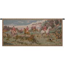 English Hunting Scene French Tapestry Wall Hanging