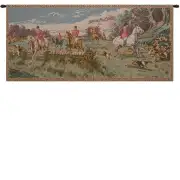 English Hunting Scene French Wall Tapestry - 64 in. x 29 in. Cotton/Viscose/Polyester by Charlotte Home Furnishings