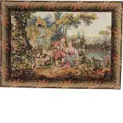 Romantic Musical Interlude Horizontal Italian Wall Tapestry - 34 in. x 24 in. Cotton/Viscose/Polyester by Francois Boucher