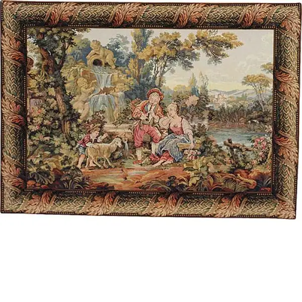 Charlotte Home Furnishing Inc. Italy Tapestry - 34 in. x 24 in. Francois Boucher | Romantic Musical Interlude 01 Italian Wall Tapestry
