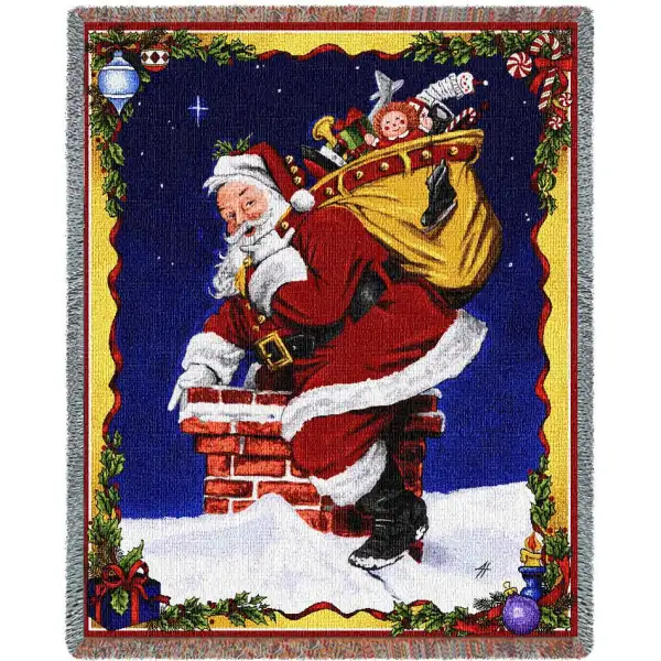 Down I Go Holidays Tapestry Throw