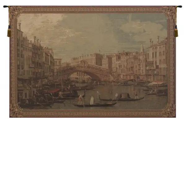 Charlotte Home Furnishing Inc. Belgium Tapestry - 57 in. x 38 in. Canaletto | Rialto Bridge