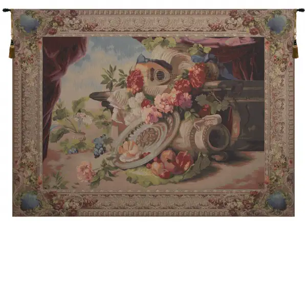 Charlotte Home Furnishing Inc. France Tapestry - 44 in. x 34 in. | Mandolin French Wall Tapestry