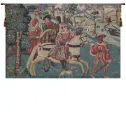 Hunting Scene Belgian Tapestry Wall Hanging - 37 in. x 27 in. Cotton by Charlotte Home Furnishings