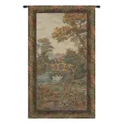 Swan In The Lake Vertical Italian Tapestry - 18 in. x 30 in. Cotton/Viscose/Polyester by Charlotte Home Furnishings