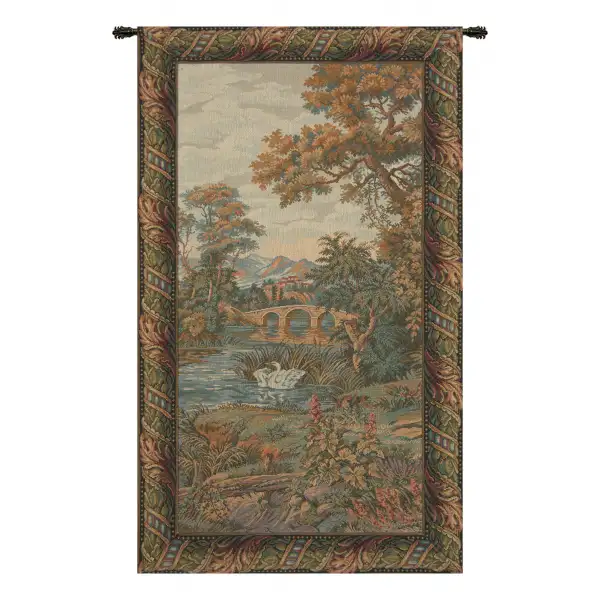 Swan in the Lake Vertical Italian Tapestry