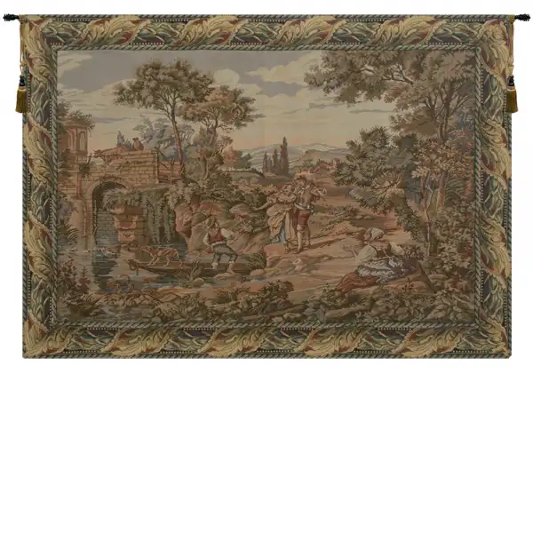 Charlotte Home Furnishing Inc. Imported Tapestry - 74 in. x 64 in. Francois Boucher | Ferry Crossing I