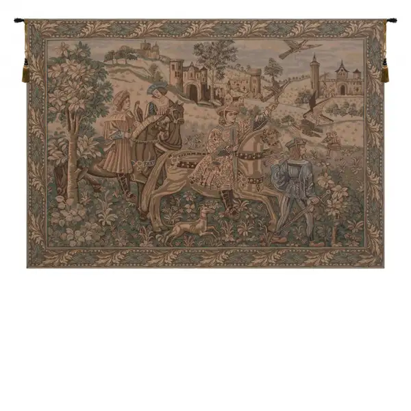 Charlotte Home Furnishing Inc. Imported Tapestry - 85 in. x 64 in. | The Hunt in Blue