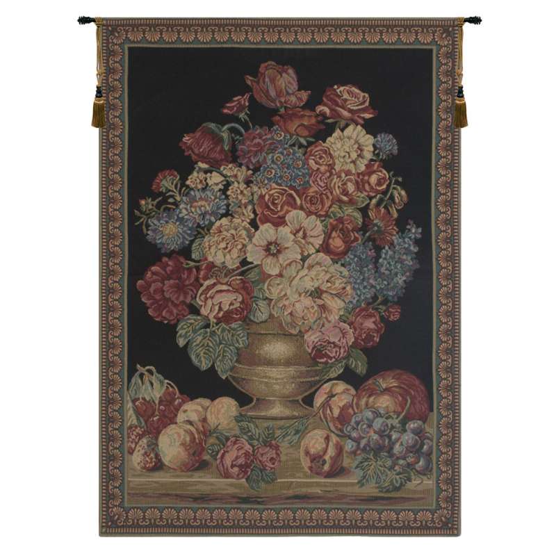 Vase on Black Mini European Tapestry