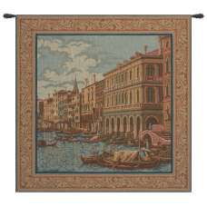 Shore on the Large Canal Italian Tapestry Wall Hanging