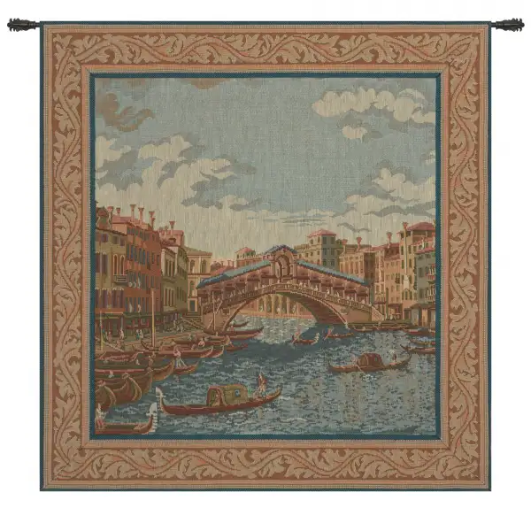 Charlotte Home Furnishing Inc. Italy Tapestry - 23 in. x 23 in. Francesco Guardi | Rialto Venezia Italian Tapestry