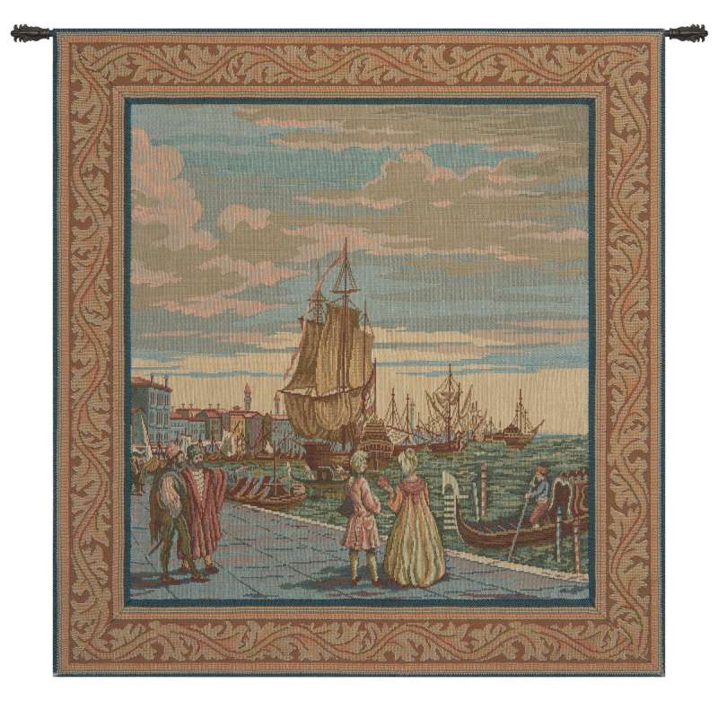 Lagoon Scene in Venice Italian Tapestry