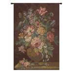 Vase with Flowers Brown Italian Wall Hanging Tapestry